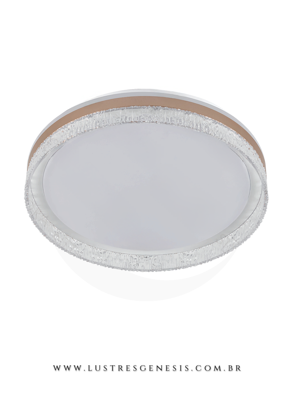 Plafon Sobrepor Redondo com Detalhe Acrílico